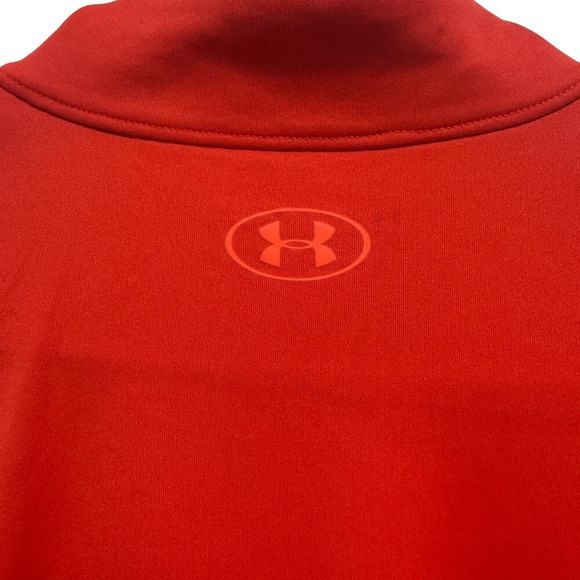Under Armour Kids Red HeatGear Quarter Zip Pullover Long Sleeve Shirt YMD Medium - Picture 10 of 11